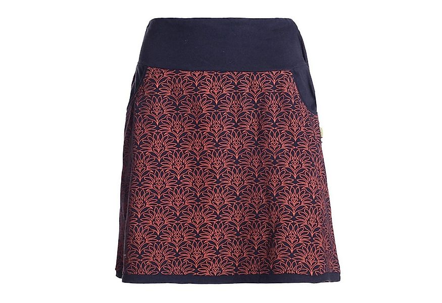 Vishes Minirock Baumwolle Blumen-Muster extra breiter Bund mit Kordel-Zug u günstig online kaufen