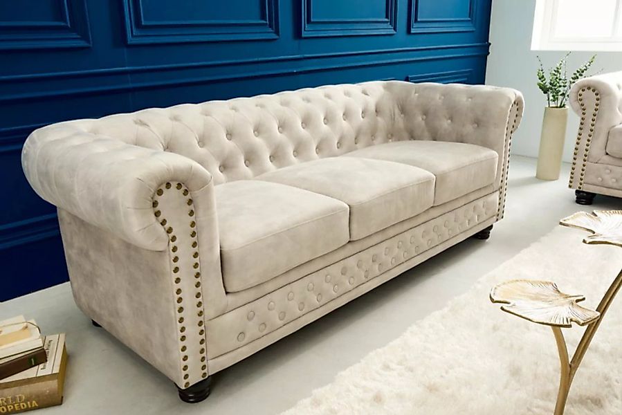 riess-ambiente Sofa CHESTERFIELD 200cm champagner / dunkelbraun, 1 Teile, W günstig online kaufen