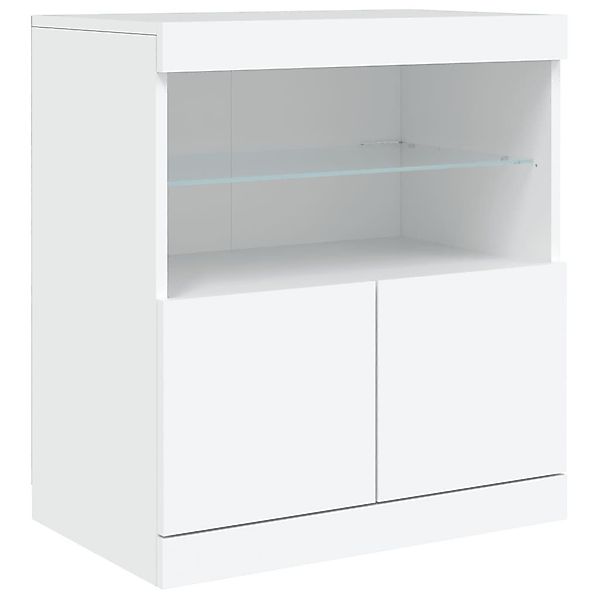 vidaXL Sideboard Sideboard mit LED-Leuchten Weiß günstig online kaufen