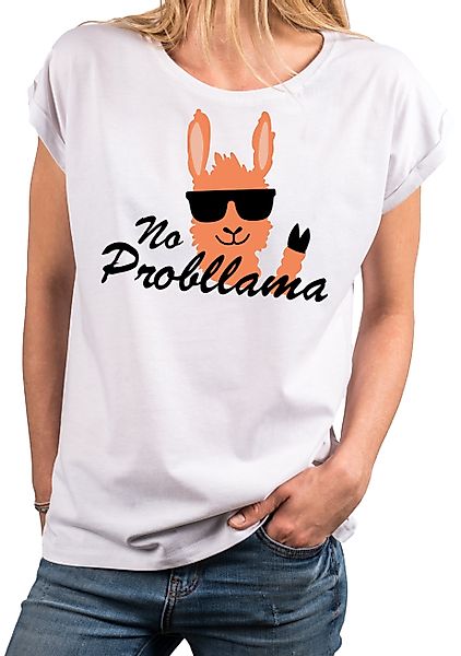 MAKAYA T-Shirt Damen Kurzarm Top Lama günstig online kaufen