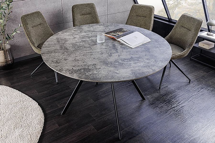 riess-ambiente Esstisch ATELIER 120cm grau / schwarz - Beton-Design, Metall günstig online kaufen