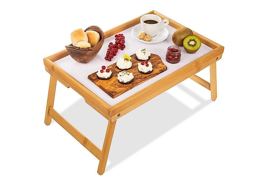 Dimono Tabletttisch DIMONO Bambus Bett Tablett – Klappbares Frühstücks- & S günstig online kaufen