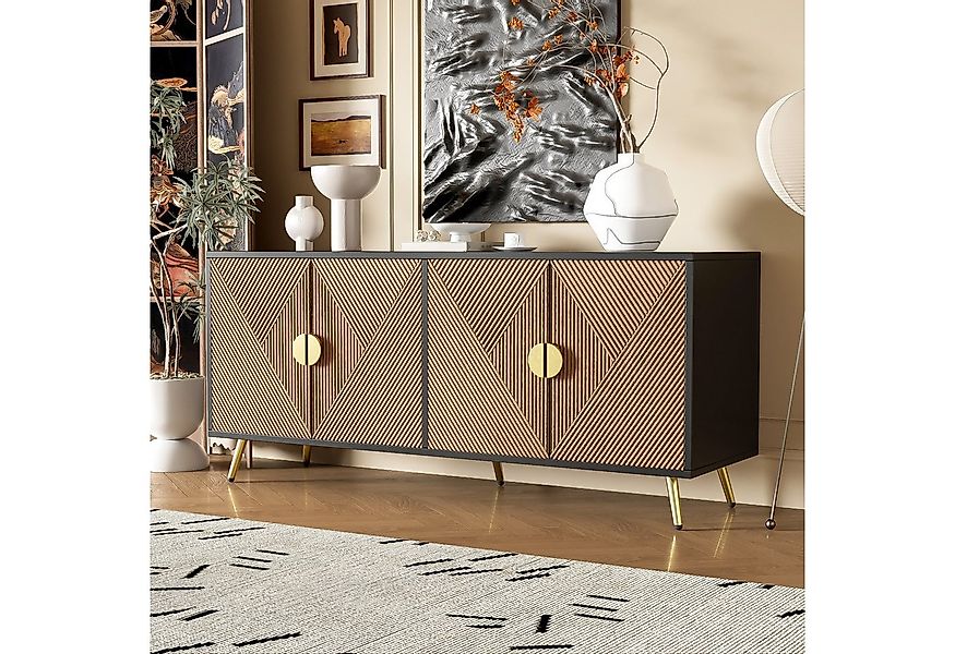 Furnishings Home Stauraumschrank Aufbewahrungs Schlichtes Design Vier Türen günstig online kaufen