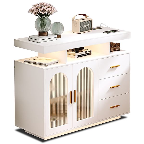 FREDEES Sideboard mit LED-Beleuchtung inkl. Küchenschrank, günstig online kaufen