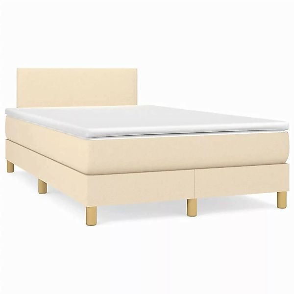 vidaXL Boxspringbett mit Matratze Creme 120x200 cm Stoff1373026 günstig online kaufen