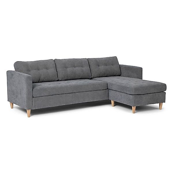 ebuy24 Marino Sofa Chaiselongue Rechts oder Links Gewendet in Samt Grau günstig online kaufen