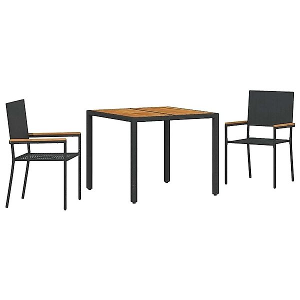 vidaXL Garten Essgruppe 3-Tlg Schwarz und Braun Poly-Rattan 3365402 günstig online kaufen