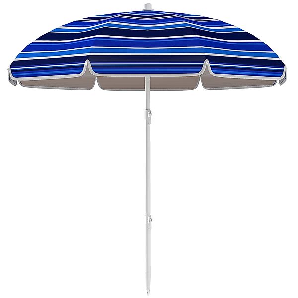 Outsunny Strandsonnenschirm Ø 1,8 m, großer neigbarer Sonnenschirm, faltbar günstig online kaufen