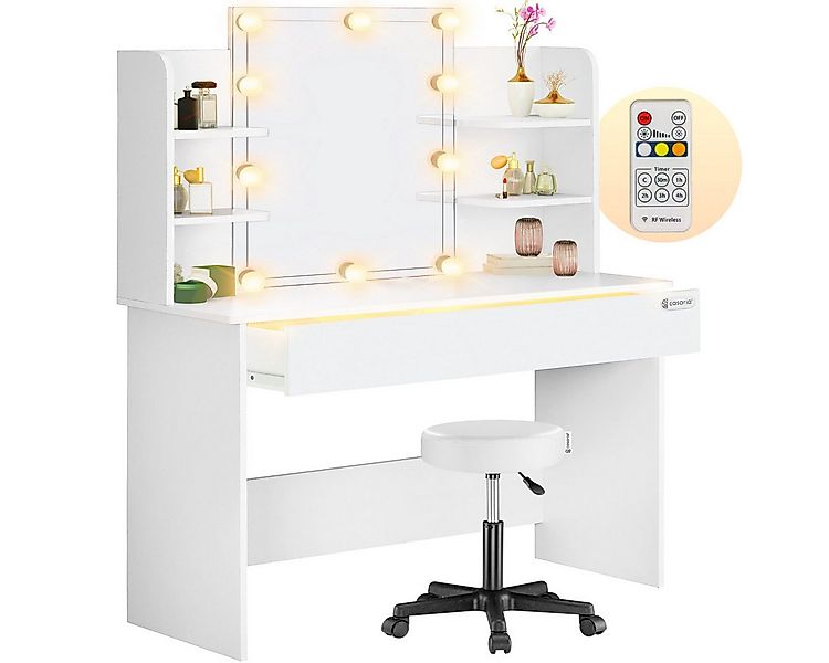 Casaria Schminktisch Lucia, mit Spiegel LED Beleuchtung Hocker Schminkkommo günstig online kaufen