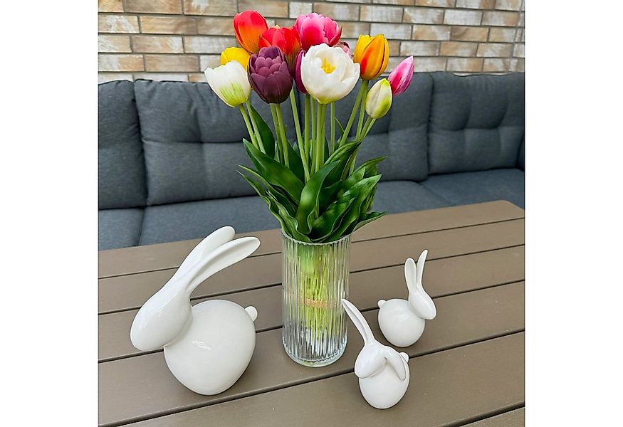 Kunstblumenstrauß - 15 künstliche Tulpen in einer Glasvase - Real touch, wi günstig online kaufen