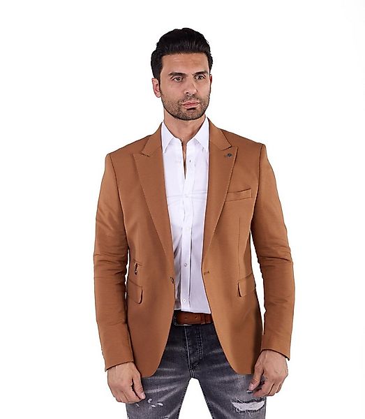 Denim Distriqt Jerseysakko Herren Slim Fit Sakko mit Stretch Camel Gr.46 en günstig online kaufen