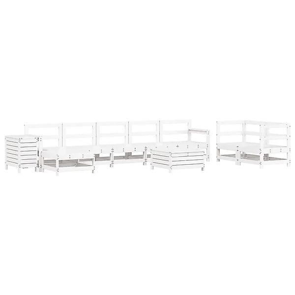 vidaXL 10-Tlg Garten-Sofagarnitur Weiß Massivholz Kiefer 3250653 günstig online kaufen