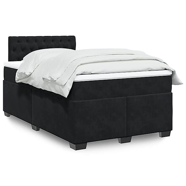 vidaXL Boxspringbett mit Matratze Schwarz 120x190 cm Samt 3288566 günstig online kaufen