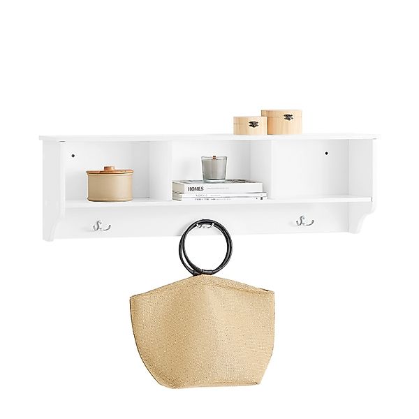 SoBuy Wandgarderobe Flurgarderobe Kleiderhaken Hängeregal mit 3 Haken Weiß günstig online kaufen