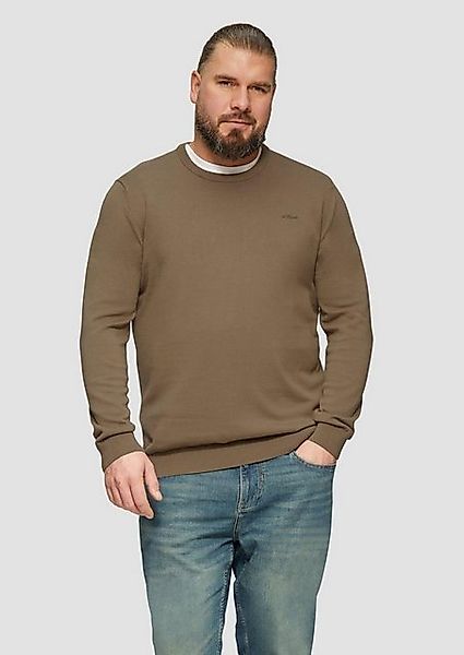 s.Oliver Strickpullover Strickpullover mit Logo-Stickerei Logo günstig online kaufen