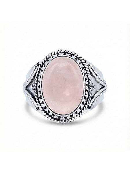 mantraroma Silberring MEKANU aus 925 Silber mit Rosenquarz (Ring mit Schmuc günstig online kaufen