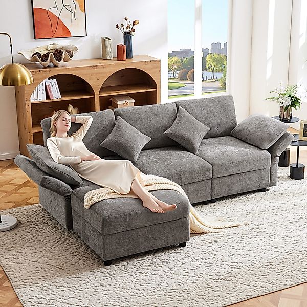 i@home Ecksofa L-förmiges Sofa, 3-Sitzer-Schlafsofa, mit günstig online kaufen