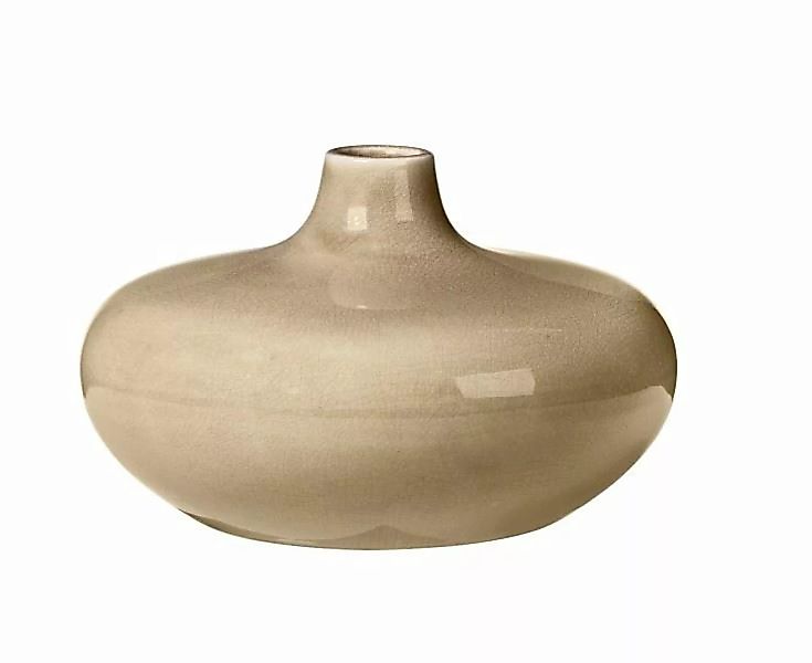 Broste Copenhagen Vasen Vase TINY rund Keramik taupe grey 23 x 15 cm (braun günstig online kaufen