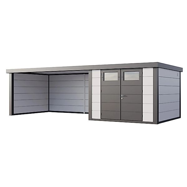 Gerätehaus Classico 3330 mit Lounge XL Links 792 cm x 298 cm Weiß günstig online kaufen