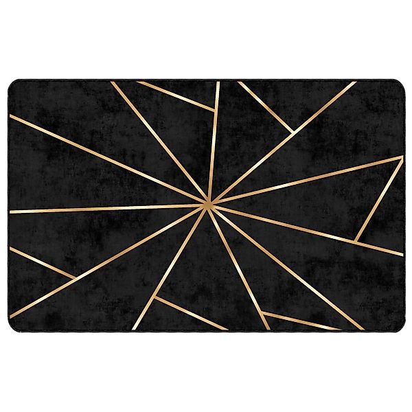 vidaXL Teppich Waschbar Schwarz Und Golden 190x300 Cm Rutschfest 1927197 günstig online kaufen