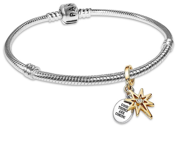 Pandora Charm-Armband Damen-Armband Nordstern Zweifarbig 925 Silber Geschen günstig online kaufen