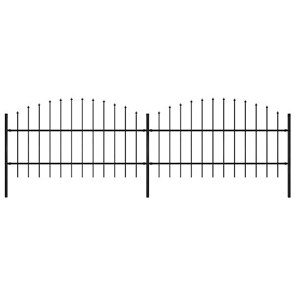 vidaXL Gartenzaun mit Speerspitze Stahl 359 x 100 cm Schwarz 277713 günstig online kaufen