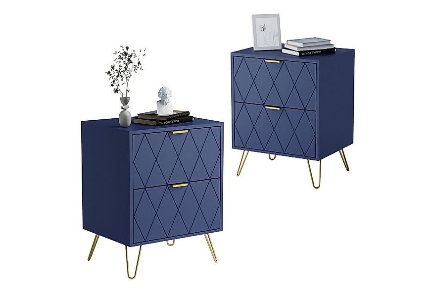 UEV Nachttisch 2er Set, Beistelltisch mit Beine, Nachtkommode mit Schublade günstig online kaufen