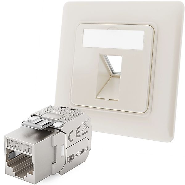 hb-digital Netzwerkdose Unterputz Einsatz 1 Port mit 1x Keystone Modul CAT günstig online kaufen