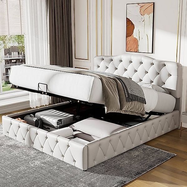 REDOM Polsterbett Doppelbett Bett hydraulisches Funktionsbett (mit Lattenro günstig online kaufen