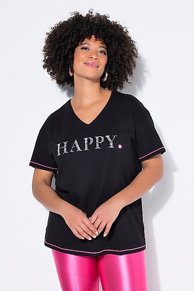 Angel of Style T-Shirt T-Shirt Boxy Fit HAPPY Schriftzug Neonnähte günstig online kaufen