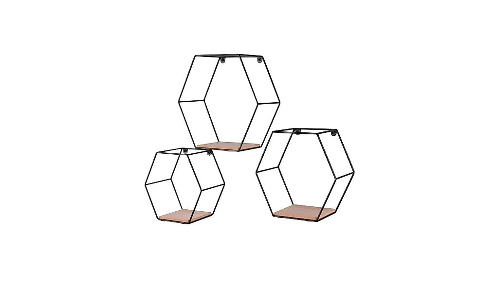Wandregal 3er-Set  Chiara ¦ schwarz ¦ Maße (cm): B: 11 H: 22 Regale > Regal günstig online kaufen