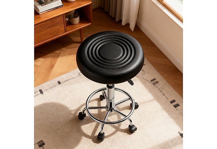 Ferghana Drehstuhl Rollhocker Höhenverstellbar,Hocker mit Rollen, Kunstlede günstig online kaufen