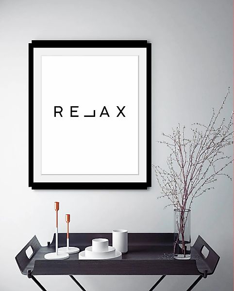 queence Bild »Relax«, Schwarz-Weiß-Schriftzug-Motivationsbilder-Humor, HD P günstig online kaufen