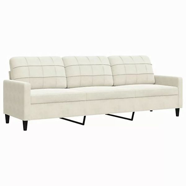 vidaXL Sofa, 3-Sitzer-Sofa Creme 210 cm Samt günstig online kaufen