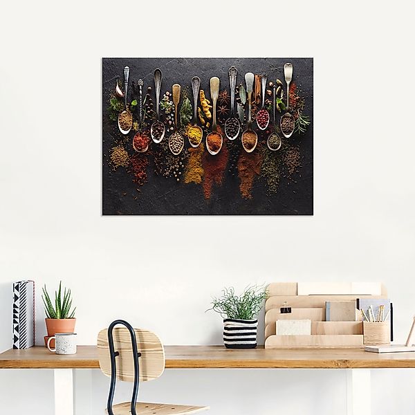 Artland Wandbild "Kräuter Gewürze Schiefer" Lebensmittel 1 Stk. tlg. als Al günstig online kaufen