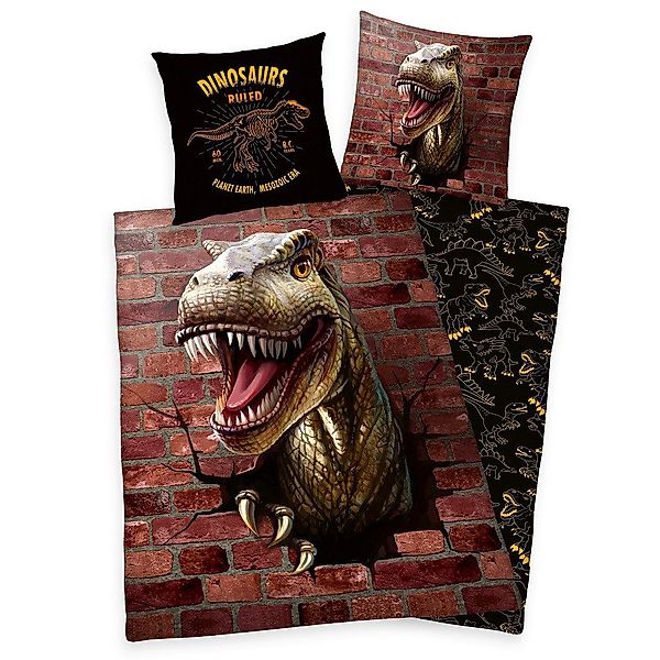 Familando Kinderbettwäsche mit Dino Muster und günstig online kaufen