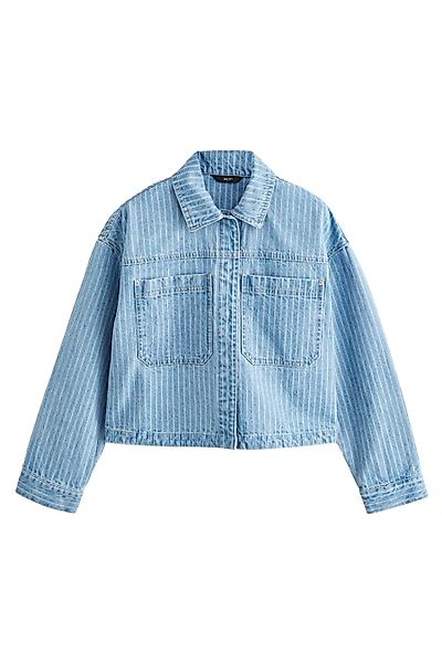 Next Jeanshemd Gestreifte Jeansjacke aus 100 günstig online kaufen