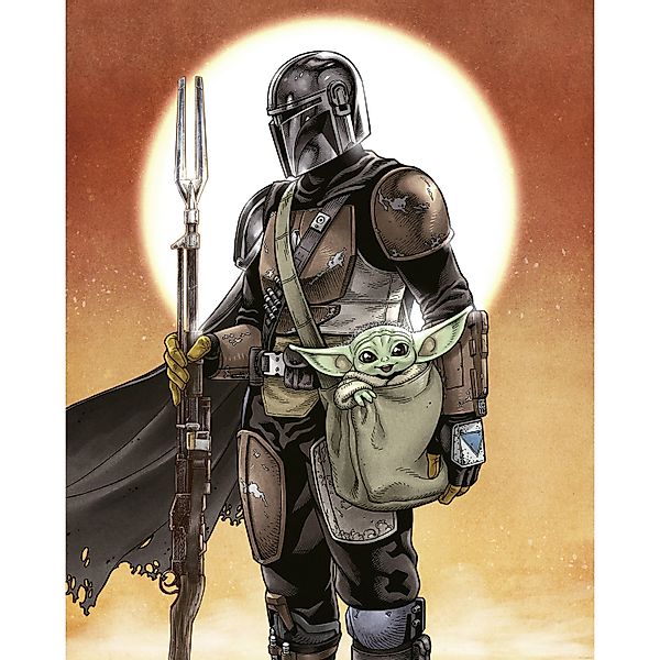 Komar Vlies Fototapete Star Wars The Mandalorian And Grogu Mehrfarbig günstig online kaufen