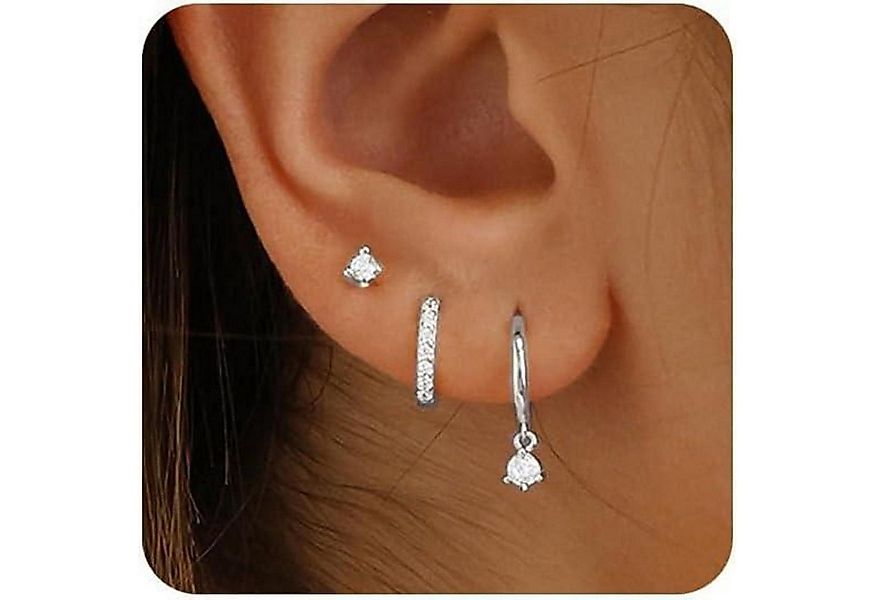 LuxusKollektion Schmuckset Ohrringe Set Silber 925 Vergoldet Zirkonia Gold günstig online kaufen