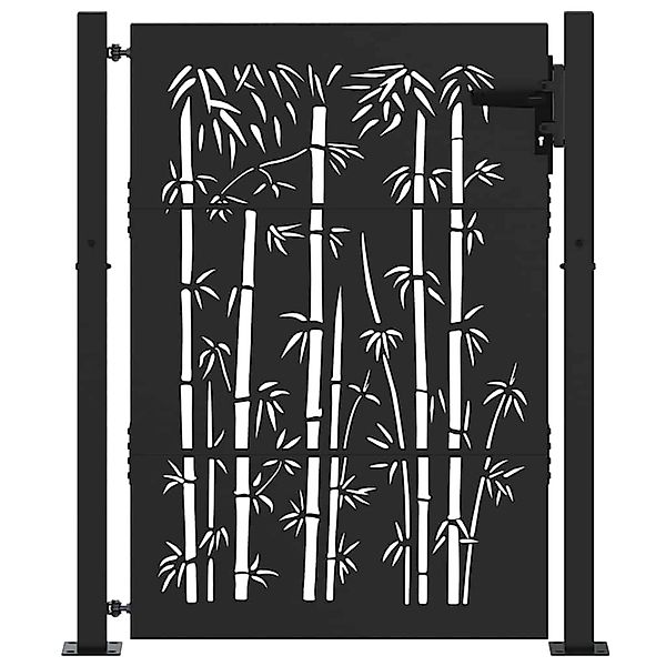 vidaXL Gartentor Schwarz 105 x 150 cm Pulverbeschichteter Stahl 42015896 günstig online kaufen