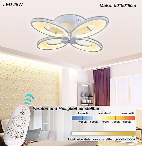 Eurotondisplay LED Deckenleuchte LED Deckenlampe Fernbediening Farbton eins günstig online kaufen