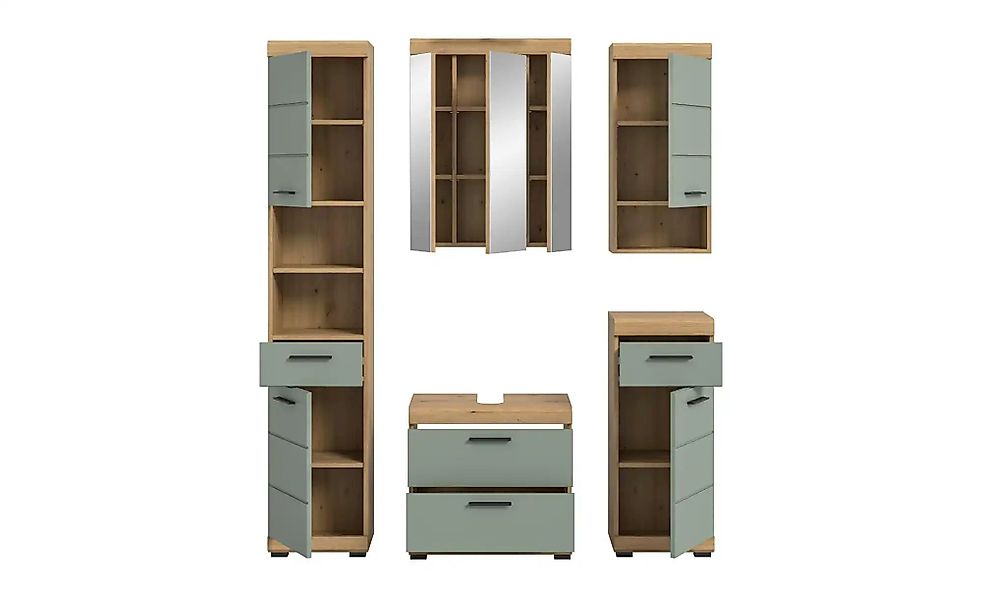 Badmöbel-Set SCHLOONSEE  5 teilig  bestehend aus:  Hochschrank  WBU  Spiege günstig online kaufen