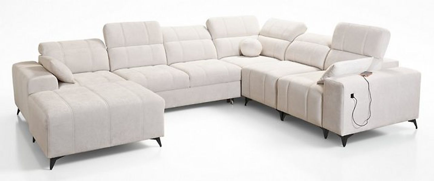 Möbel für Dich Wohnlandschaft Wohnlandschaft XXL Dafne 8 in U-Form mit USB, günstig online kaufen