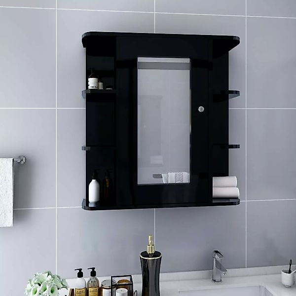 Bad-spiegelschrank Schwarz 66x17x63 Cm Mdf günstig online kaufen