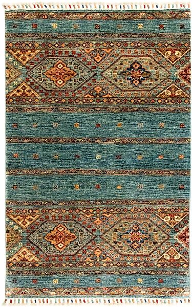 morgenland Wollteppich »Ziegler Modern Teppich handgeknüpft blau«, rechteck günstig online kaufen