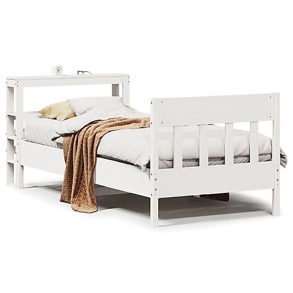vidaXL Massivholzbett ohne Matratze Weiß 90x190 cm Kiefernholz 3306286 günstig online kaufen