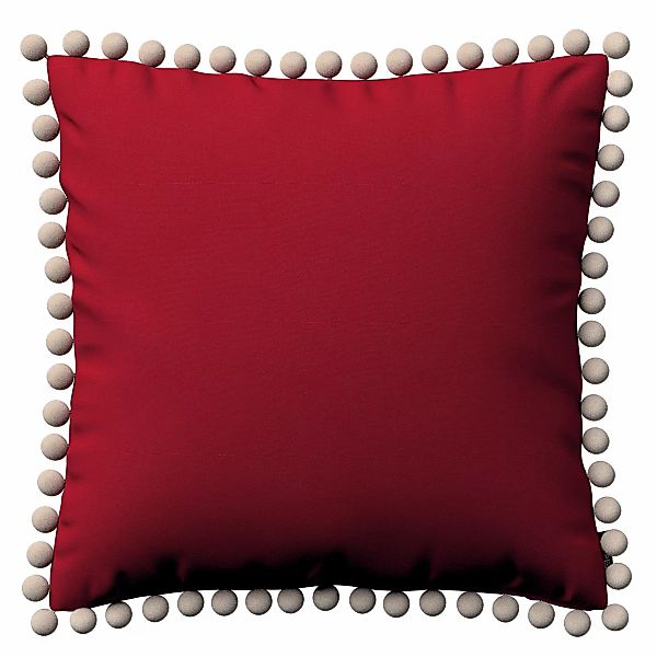 Kissenhülle Wera mit Bommeln, rot, 45 x 45 cm, Etna (705-60) günstig online kaufen