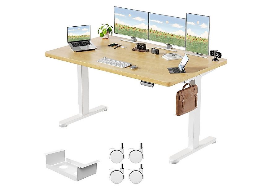 Furnicopia Schreibtisch Höhenverstellbar mit einer 25 mm dicken einteiligen günstig online kaufen