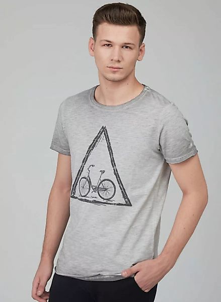 Garment Dyed T-shirt Aus Bio Baumwolle Mit Fahrrad-print günstig online kaufen