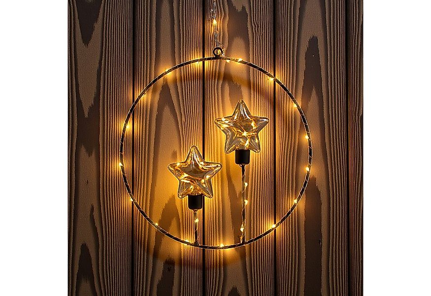 Spetebo LED-Dekofigur Metall Dekoring mit 42 LED in soft gold - 28 cm (Anza günstig online kaufen